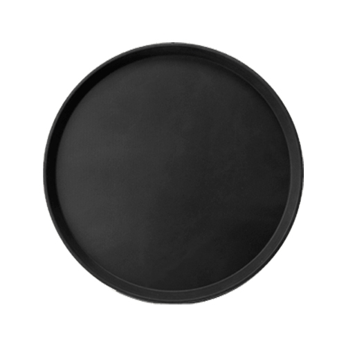Поднос прорезиненный круглый 400х25 мм, (черный) сорт 2